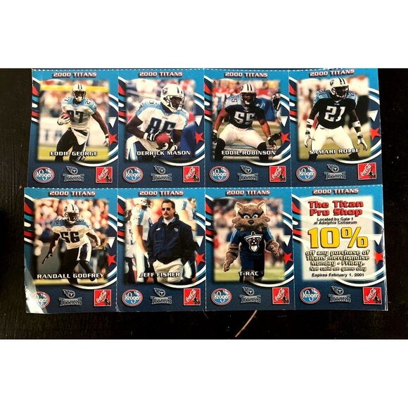 Vtg 2000 Tennessee Titans Coca Cola Coke Kroger Promo Sheet of Football 15 Cards - Picture 4 of 5